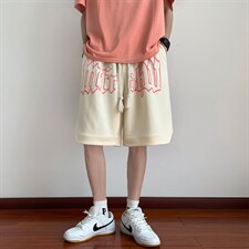 大码高品质发泡印花麻绳织带五分裤DK59P38控55，男装牛仔裤，四季星座806