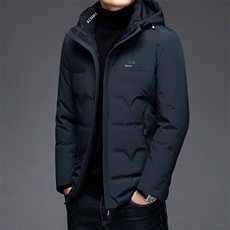 冬季新款男士羽绒服外套男装连帽纯色保暖休闲白鸭绒MJ82066-P290，男装羽绒服，电商B212（原钱塘6029）