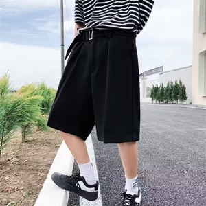 网图 新款文艺潮流原宿白色西装短裤韩系风格西裤五分裤时尚图片