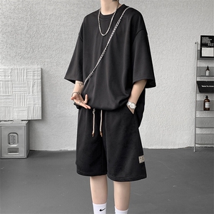 8XL-M青少年扎染短袖t恤休闲运动套装男生夏季宽松大码TZ38001P55图片