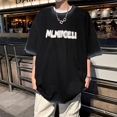 五分袖t恤男款夏季宽松短袖美式潮牌百搭情侣体恤，男装T恤，星座716-4