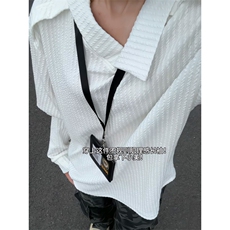 XZ809A/SYR17/特P25/控48肌理感设计感翻领长袖POLOT恤卫衣，男装T恤，星座809A(原222-1)