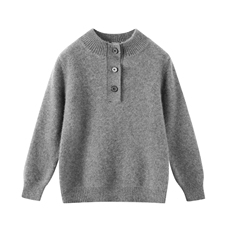 新款百搭三扣半高领休闲羊毛套衫，童装儿童羊毛衫，鑫贝羊绒