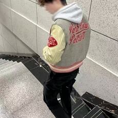男女新款刺绣棒球字母撞色百搭宽松情侣上衣夹克休闲外套JKF916，男装夹克，星座516A
