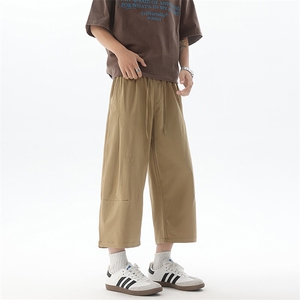 8XL-M七分裤男款夏季冰丝薄款休闲裤子宽松大码7分短裤QK27001P40图片