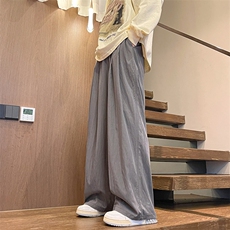 特大码肌理感冰丝薄款休闲裤长裤男宽松百搭情侣裤K955P65，男装休闲裤，电商D206-1