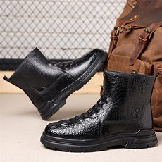 冬季男士棉鞋真皮高帮休闲男鞋保暖羊毛短靴雪地靴男，男鞋雪地靴，电商A223