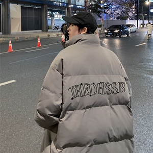 港风夜景宽松字母印花时尚休闲立领棉服A247-MY2101特批60控99图片