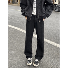 春季高个子加长牛仔裤男微喇美式188cm115直筒阔腿休闲裤KZ027P65，男装休闲裤，电商B312