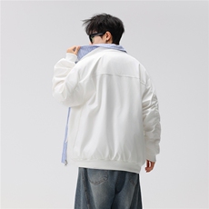 新品假两件外套男春秋美式复古潮流高级感夹克JK991-P67，男装夹克，星座208-5