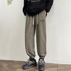 秋季束脚裤男宽松刺绣休闲裤D329-QM613-P45-控68，男装休闲裤，电商D329