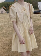 披肩两件套连衣裙，女装连衣裙，驿谷