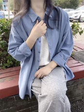 2025韩订单秋季水洗纯棉气质叠穿衬衫，女装衬衫，湘姗