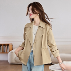 单件女士2026年春季日常聚对苯二甲酸乙二酯(涤纶)纯色拉链，女装短外套，悦祺