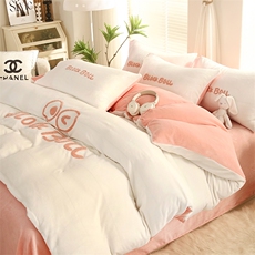 新款球球毛巾绣牛奶绒四件套，床品套件，一起卖家纺