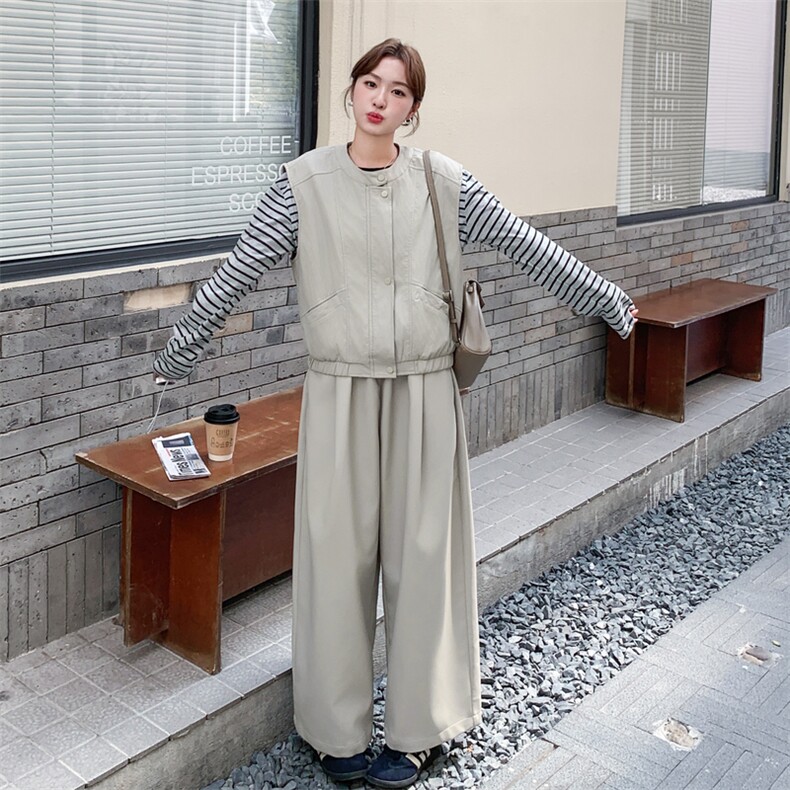 春装新款！韩系休闲皮衣三件套2C260-Q076-P185-K288（三件套）,女装套装/套裙,2C260