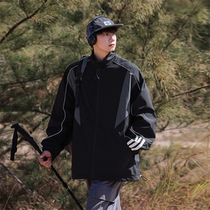 春季新款中性风三防户外夹克男立领冲锋衣外套DSA157B-JK1563-P75图片