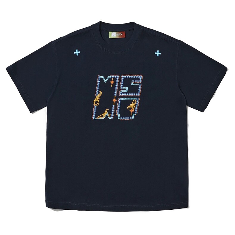 M473-P35刺绣款短袖t恤夏季宽松潮流ins情侣款上衣,男装T恤,星座617A-1（原B318A）
