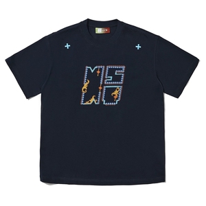 M473-P35刺绣款短袖t恤夏季宽松潮流ins情侣款上衣图片