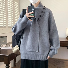 MY310-P632025春季新款情侣毛衣立领净色宽松拉链针织韩系，男装针织衫/毛衣，电商B323A