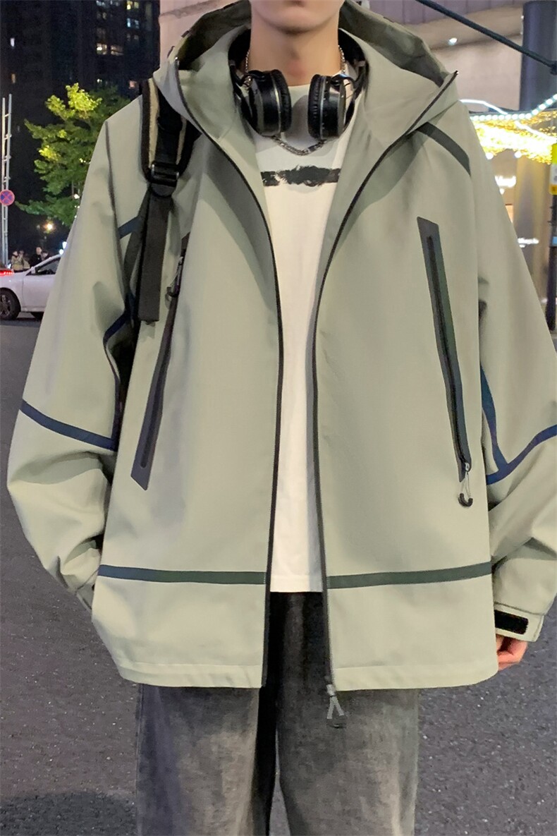 旅行户外冲锋衣春季新款连帽防风防水工装夹克男A406JK3511P85,男装夹克,星座309（原A406）