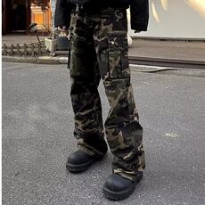 W8027-P68网络图高街重工大口袋宽松迷彩休闲裤高品质现货，男装休闲裤，星座1608-2