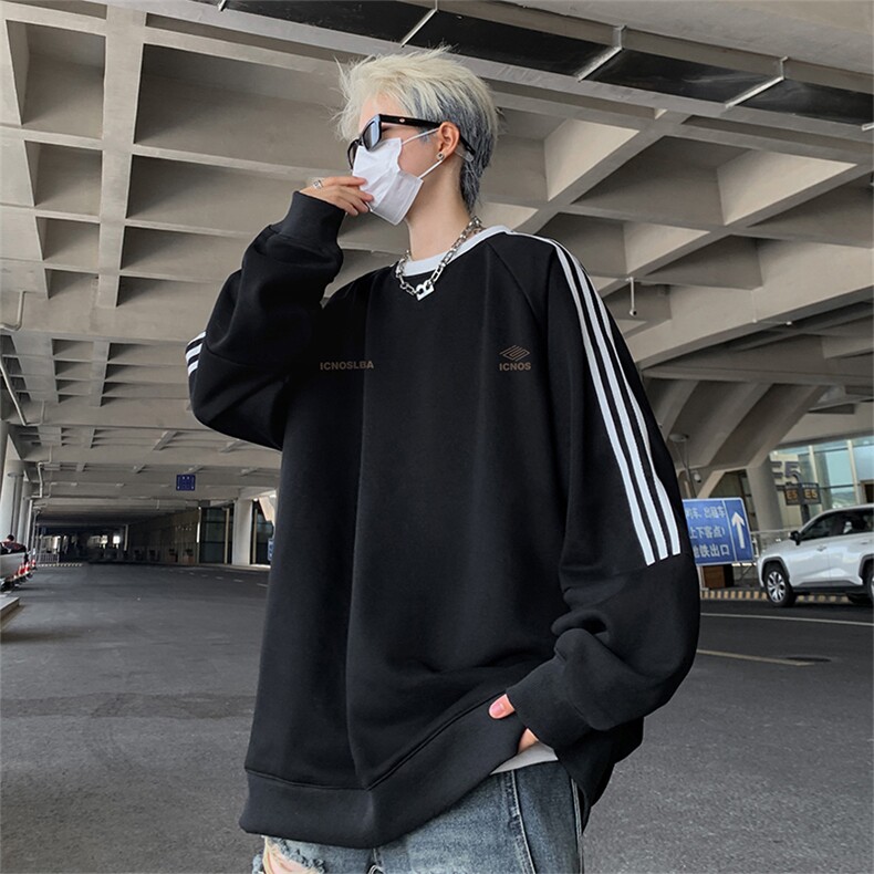 抖音得物供货提供视频秋冬重磅美式宽松织带圆领卫衣0307,男装卫衣,电商A486