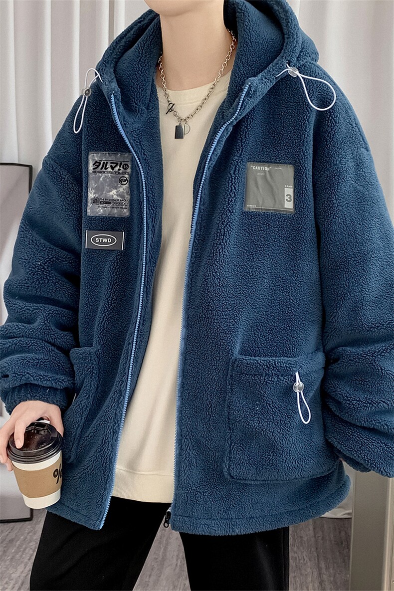 2024冬新款日系外景羊羔毛加厚连帽棉衣棉服YG402-P120控150,男装棉衣,星座914-3