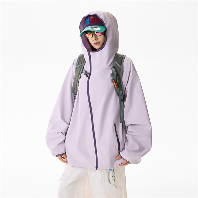 防水冲锋衣夹克宽松工装连帽户外登山服男女款C61320-TP4589,男装夹克,电商A102