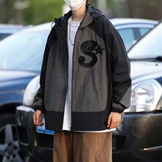 秋季刺绣机能连帽冲锋衣美式冲锋衣设计感宽松外套男W5931-P56，男装夹克，星座512-2
