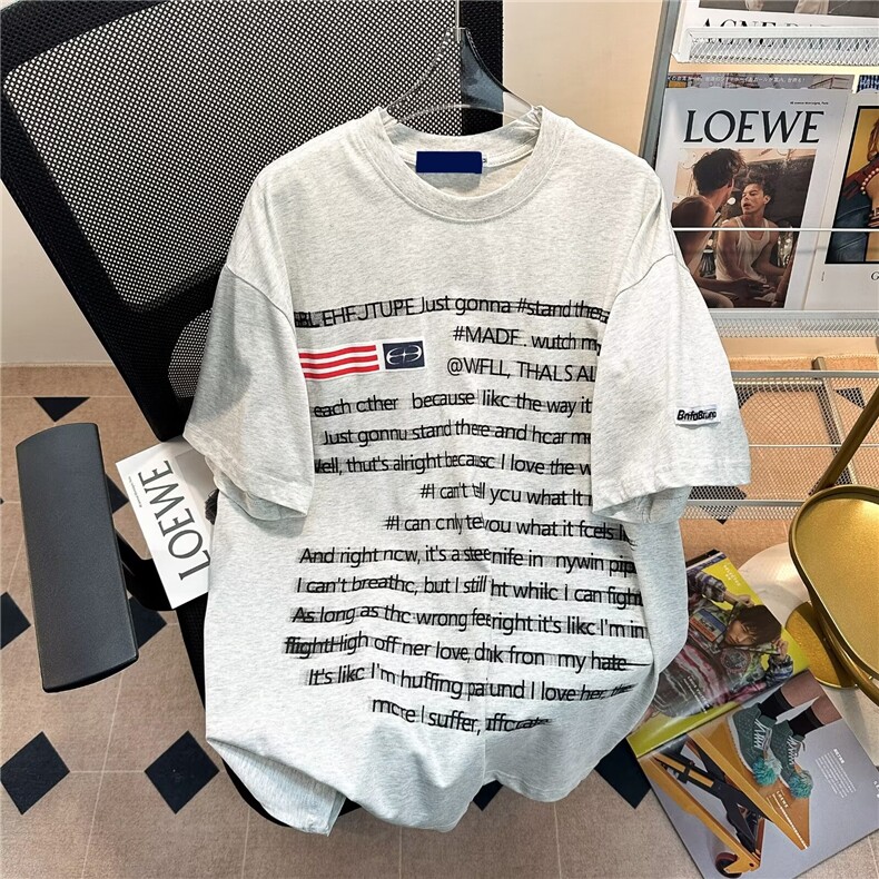 潮美式高街短袖T恤男女夏季情侣嘻哈宽松半袖1001-1-TX538-p35,男装T恤,星座1001-1