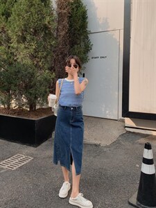 牛仔半裙图片