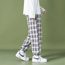 2021春夏港风格子裤子男中性风格子裤女直筒宽松DS-C407-6647-P40，男装休闲裤，电商C323-1