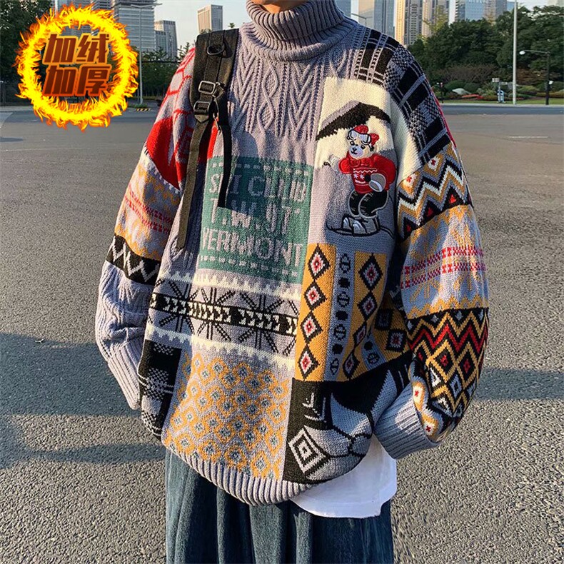 1506-1/MA146-11/P65秋冬季新款圣诞毛衣男女港风复古慵懒风宽,男装针织衫/毛衣,星座1506-1