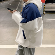 外景情侣冬季宽松百搭冲锋棉衣男港风连帽棉服男外套7786P60控98，男装棉衣，星座226-1