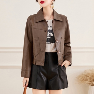 皮衣外套女2023年春季新款水洗皮机车服显瘦pu皮夹克韩版短外套潮图片