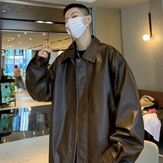 2023高品质秋款男皮衣休闲皮夹克纯色外套JK9274P70，男装夹克，星座1013-1