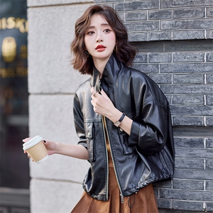 海宁皮衣女真皮2025年秋季新款爆款时尚宽松绵羊皮高端皮夹克外套图片