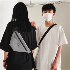 夏季个性港风潮牌运动腰包斜挎包新款纯色pu防水胸包，鞋类箱包男包，星座510A-2