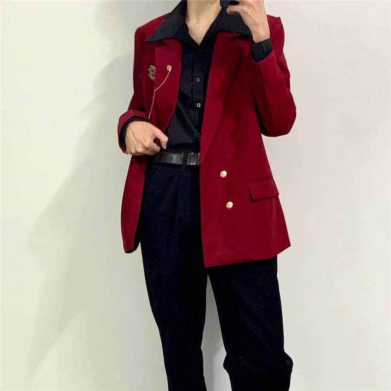 WE1551-P652025美式潮牌日系学院风双排扣西服,男装西服,电商B323A