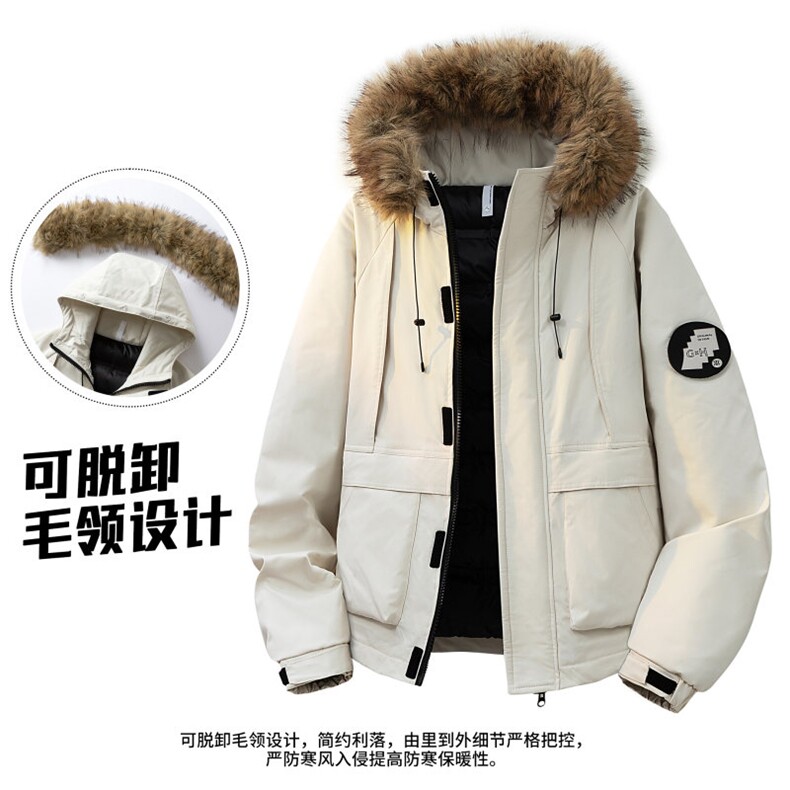 座山雕派克棉服男女同款貉子毛加厚外套,男装棉衣,星座1206（原A206）