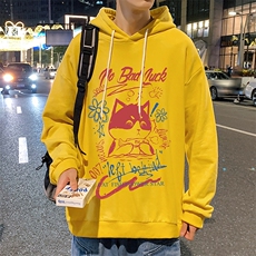 WY2226-P35纯棉连帽卫衣男大码运动帽衫宽松薄外套男，男装卫衣，电商A040