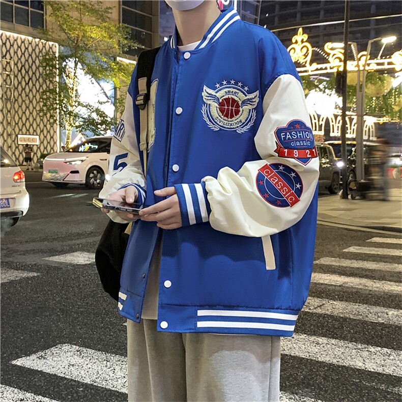 2026新款美式棒球服宽松休闲潮流痞帅立领夹克A436-22129-P68,男装夹克,电商A436