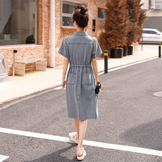 时尚显瘦牛仔连衣裙女夏季新款韩版宽松短袖学生裙子，女装连衣裙，秋水欣儿