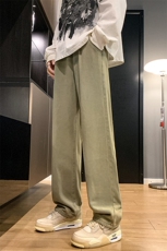港风复古水洗抽绳阔腿拖地直筒休闲牛仔裤XZ213-DK2004-P45控58，男装牛仔裤，星座213