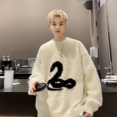 美式复古撞色条纹毛衣外套男潮高级感针织衫vintage，男装针织衫/毛衣，星座716-2
