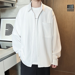 春夏季纯色长袖衬衫男休闲大码衬衣上衣 CS602特P30，男装衬衫，电商C323