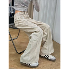 美式工装牛仔裤男女秋新款高腰宽松垂感直筒阔腿休闲裤AM2505，男装牛仔裤，星座1013-5