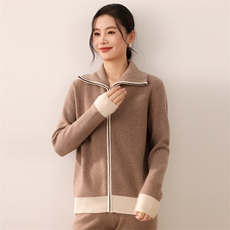 2025年秋季新款百搭羊毛女开衫套装，女装套装/套裙，狄美羊绒
