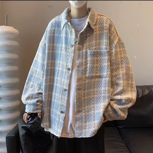 635-P48 针织小香风外套男潮牌宽松休闲开衫夹克春秋款复古图片